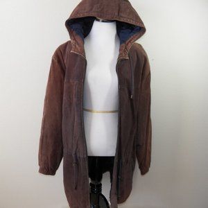 Outbrook Hooded Leather Short Coat, Women's Size 2